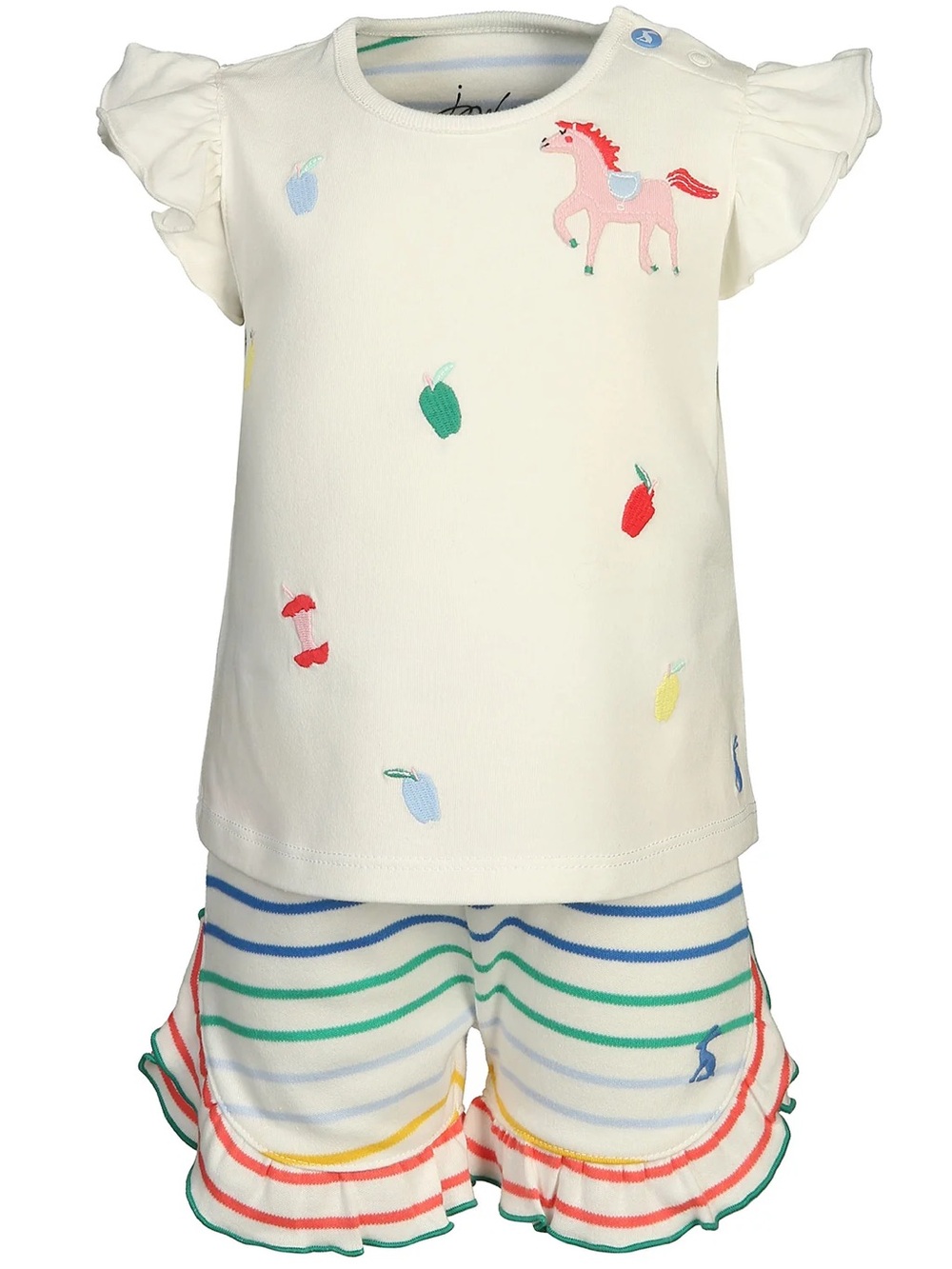 Baby unicorn & fruit cream ruffle set - 2pc